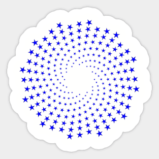Blue Star Spiral Sticker
